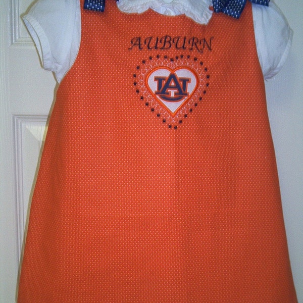 Custom Children's Clothes Auburn University Girl Dress Game Day