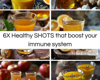 6X Healthy SHOTS, die Ihr Immunsystem stärken E-Book: gesundes Rezept, Wie Sie fit und gesund werden, ausdruckbar, PDF, sofortiger Download
