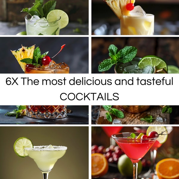 6X The most delicious and tasteful COCKTAILS E-book: healthy recipe, How to get fit and healthy, printable, pdf, instant download