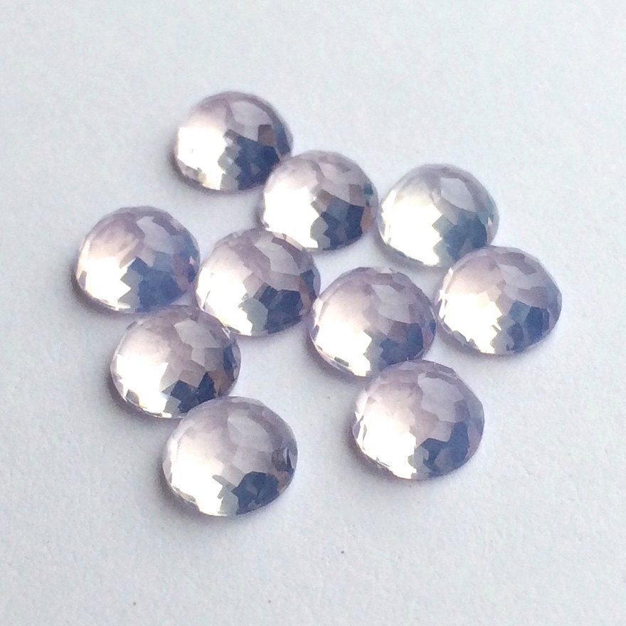 Moonstone Quartz Lavender 5mm Gemstone Cabochon Rose Cut Micro Etsy