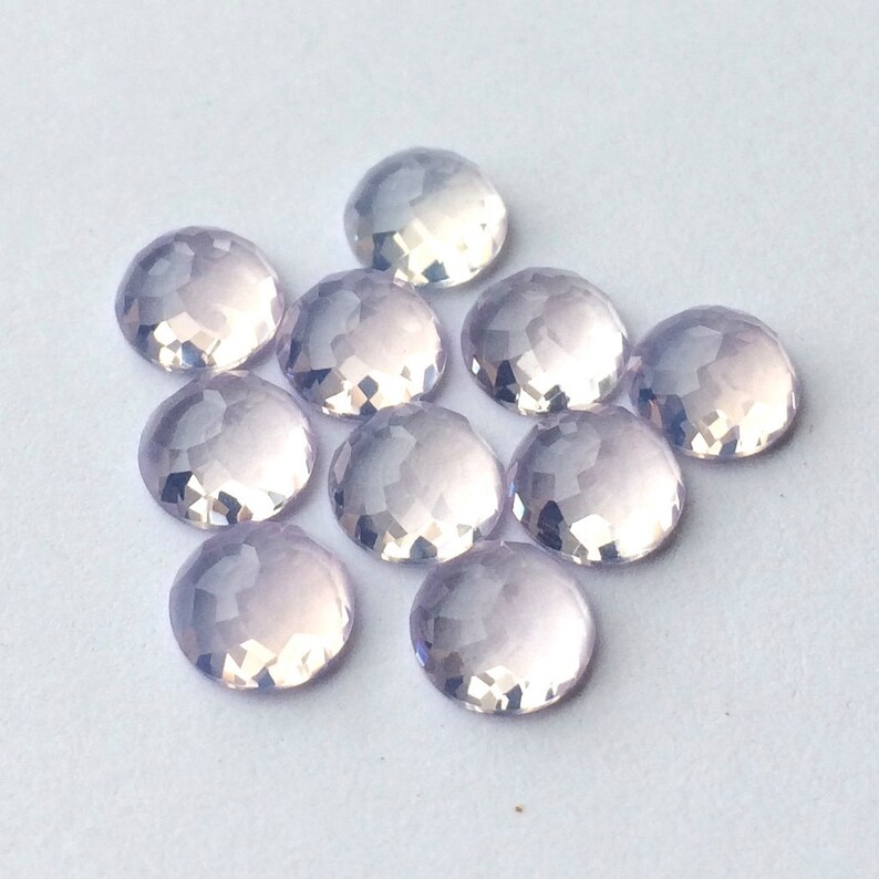 Moonstone Quartz Lavender 5mm Gemstone Cabochon Rose Cut Micro Etsy