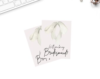 Bridesmaid Proposal Card Template With Bow