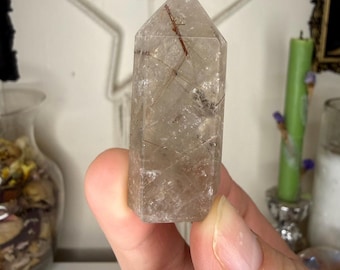 Pink Hair/Copper Rutile Quartz Towers