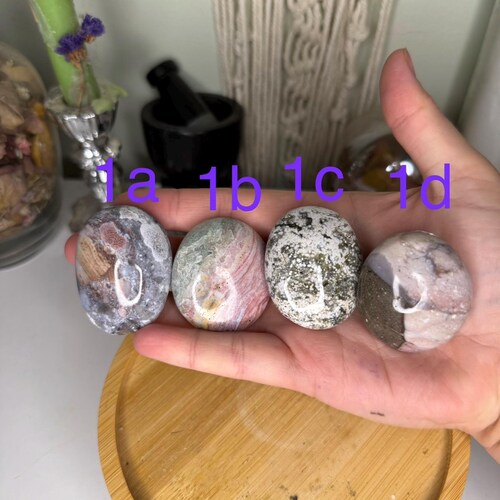 Pierres de palmier en jaspe marin