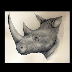 Limited Edition Prints | Rhinoceros | Original Art | Watercolor Painting Prints