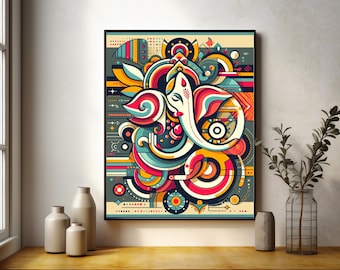 Ganesha Abstract Art Print | Modern Indian Art