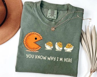 Sie wissen, warum ich hier Png, lustiges Thanksgiving Teufeled Eier Png, lustiges Thanksgiving-Design, Retro Kürbiskuchen essen Png