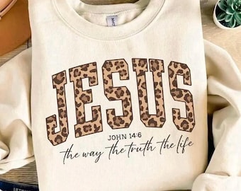 JESUS PNG, Der Weg Die Wahrheit Das Leben PNG, Christlicher Png, Leopardenmuster Bibelvers, Glaube Png, Anbetung Sublimation