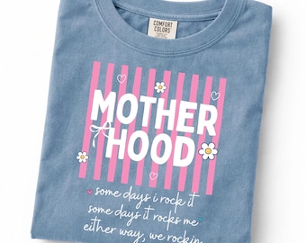 MUTTERHEIT PNG, An manchen Tagen rocke ich es An manchen Tagen rockt es mich PNG, lustiges Mutterleben Png, Retro rosa Streifen Mama Clipart, Muttertag Kokette Png