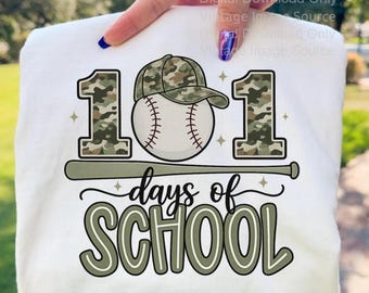 101 TAGE SCHULE Png, 100 Tage Schule Png, Camo Baseball Design, 101 Tage Schule Png, Schulshirt Png Grafik