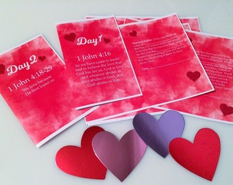 Scriptural Valentine's Cards - Set of 7  Instant Download