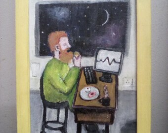 original painting (The Boss Eats Cake)