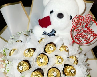 Ferrero Rocher & Teddy bear Mothers day bouquet.