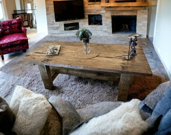 Unique Wood Coffee Table, Reclaimed BarnWood Coffee Table Rustic, Long Coffee Table Reclaimed Wood, Rustic Farmhouse Table, Farmhouse Table