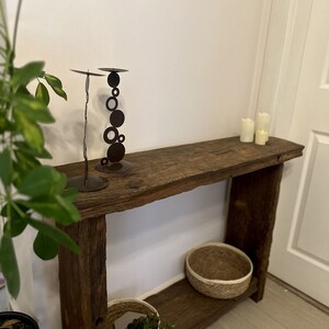 Reclaimed Wood Console Table Narrow, Oak Wood Console Table Modern Rustic, Narrow Entryway Table Wood, Rustic Entryway Console Table Oak zdjęcie 6