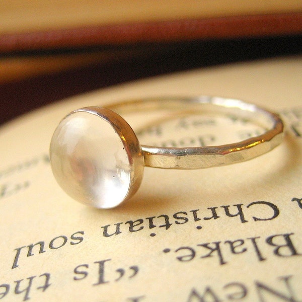 Through the Looking Glass- A rock crystal and sterling solitaire ring