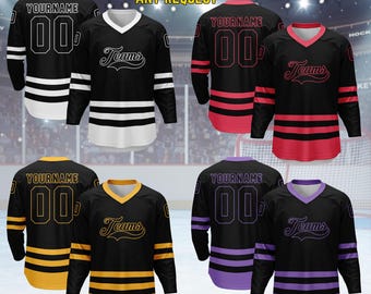 Custom Ice Hockey Jersey for Men Women Youth,Tshirt Personalized Name Number,Hockey Shirts Sports Uniform for Hockey Fans Gift H4