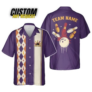 Personalized Retro Bowling Hawaiian Shirt, Custom Name Button Down Shirt, Matching Bowling Team Shirt, Bowling Lover Gift, Bowler Shirts BL3 image 6