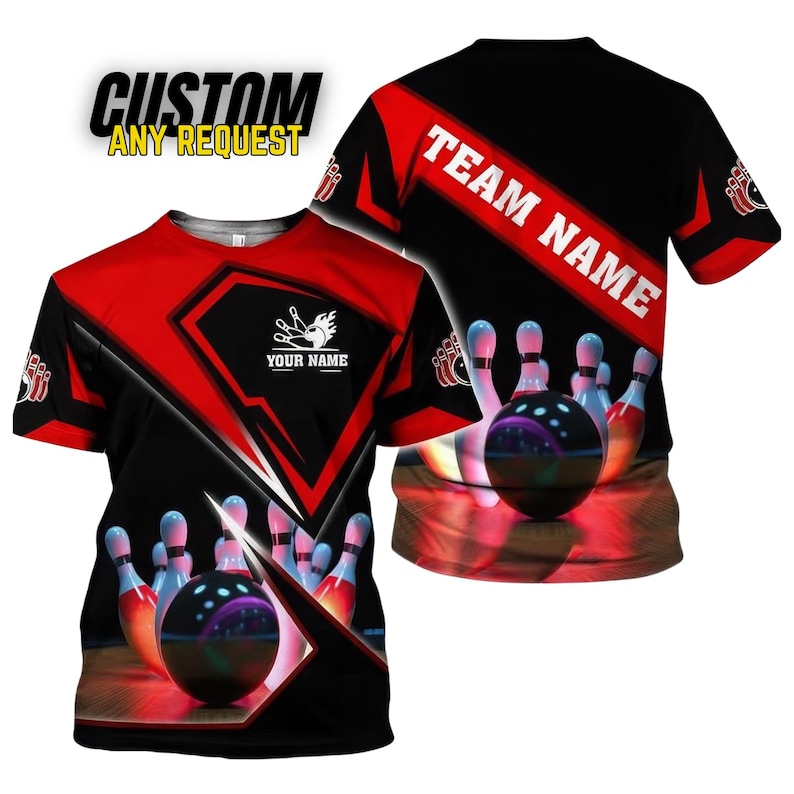 Custom Bowling Shirt,Personalized Bowling Team Name Shirt,Retro Bowling T Shirt,Bowling Party Shirt,Bowling Pin Shirts,Bowling Ball Tee BL26 image 3