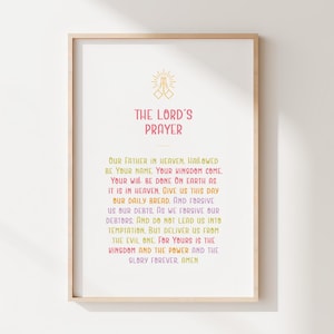 The Lord’s Prayer Printable – Pastel Christian Wall Art for Kids’ Room or Nursery