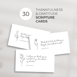 30 carte bibliche di gratitudine: carte con versetti della Bibbia