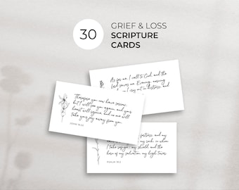 Printable Scripture Cards: Christian Verses for Grief (PDF Download A4/Letter Size)