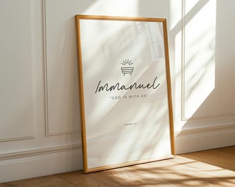 Jesus' Birth Christmas Print: Immanuel 'God Is With Us' Bible Verse (Digital Download)