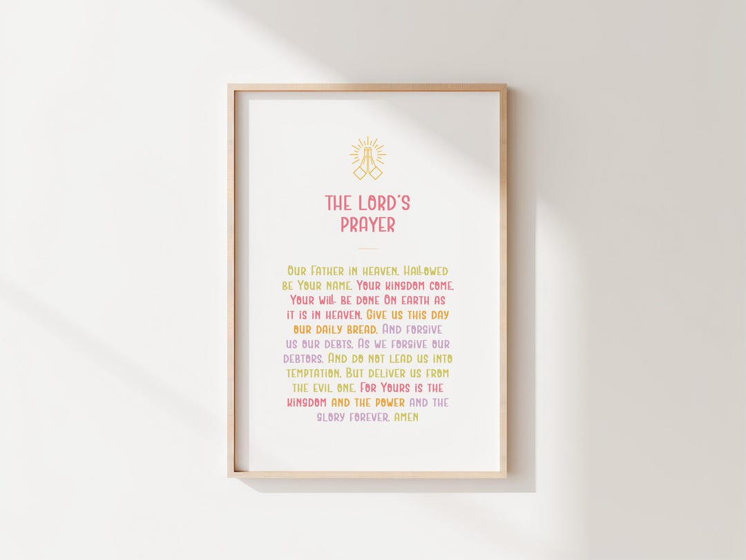 The Lord’s Prayer Printable – Pastel Christian Wall Art for Kids’ Room ...