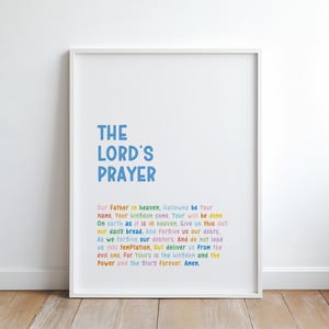 The Lord’s Prayer Printable – Colourful Christian Wall Art for Kids&#39; Room or Sunday School