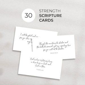 Strength Scripture Cards: Christian Bible Verse Prints (Digital Download, PDF A4/Letter Size)