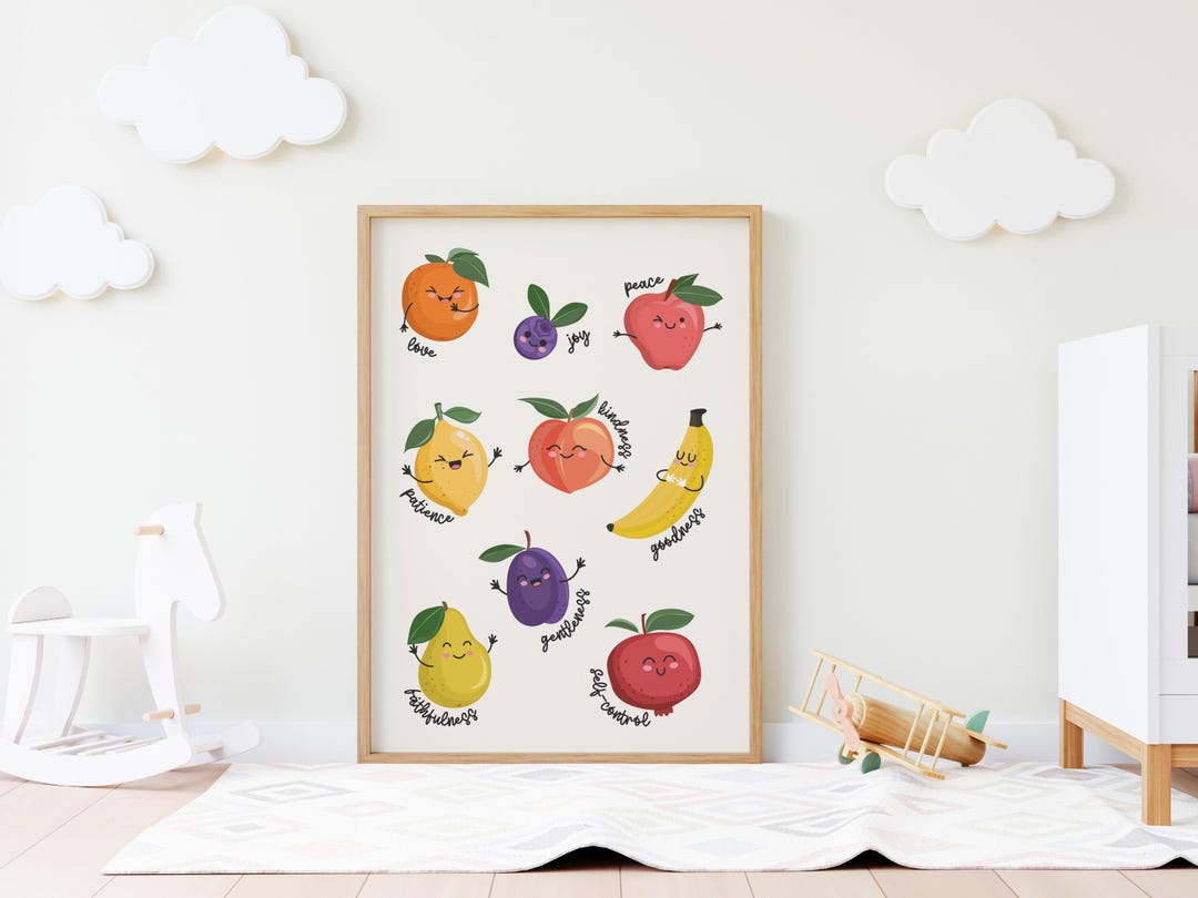 Fruits of the Spirit Wall Art: Christian Nursery Decor (digital ...
