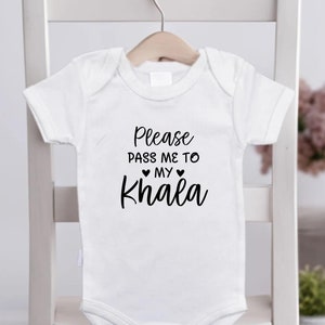 Pass Me to My Khala, Khala Gift, Khala Onesie, Pakistani Baby Onesie, Muslim Onesie, Muslim Baby Shower, Muslim Baby Gift, Islamic Baby Gift