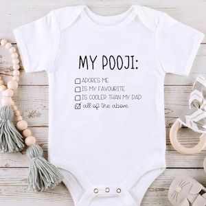Pooji Shirt, Desi Baby Gift, Indian Baby Bodysuit, Indian Baby Shower, Indian Gift Ideas, Punjabi Baby Shirt, Desi Gift Idea, Gift for Bhua