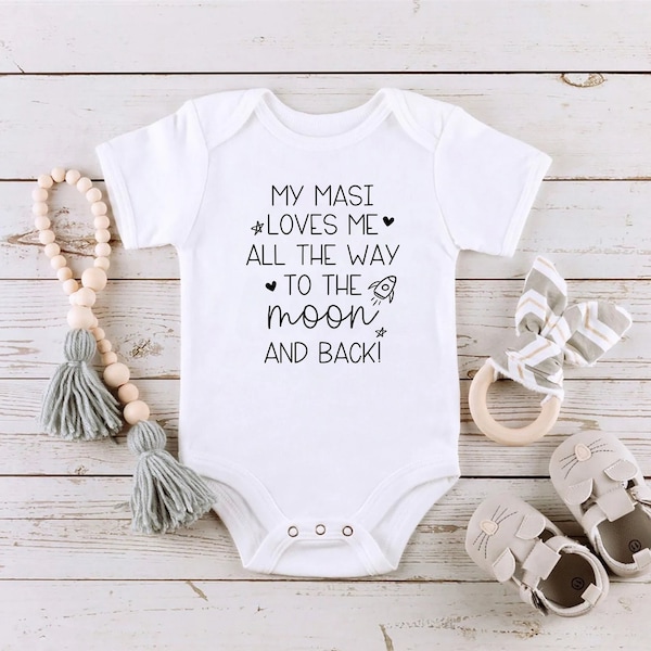 My Masi Loves Me, Masi Shirt, Desi Baby Gift, Indian Baby Shower, Indian Gift Ideas, Punjabi Baby Shirt, Desi Gift Ideas, Gift for Massi