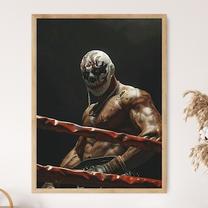 Mexikanisches Lucha Libre Poster, ideales Geschenk für Sportfans, Wrestling Print