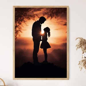 Dad and Daughter Fathers Day Print, Heartwarming Art Print for Home Decor, Perfect Gift for Fathers Day