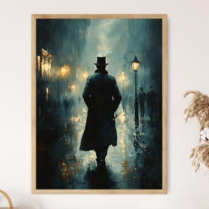 Sherlock Holmes im nebligen London Kunstdruck