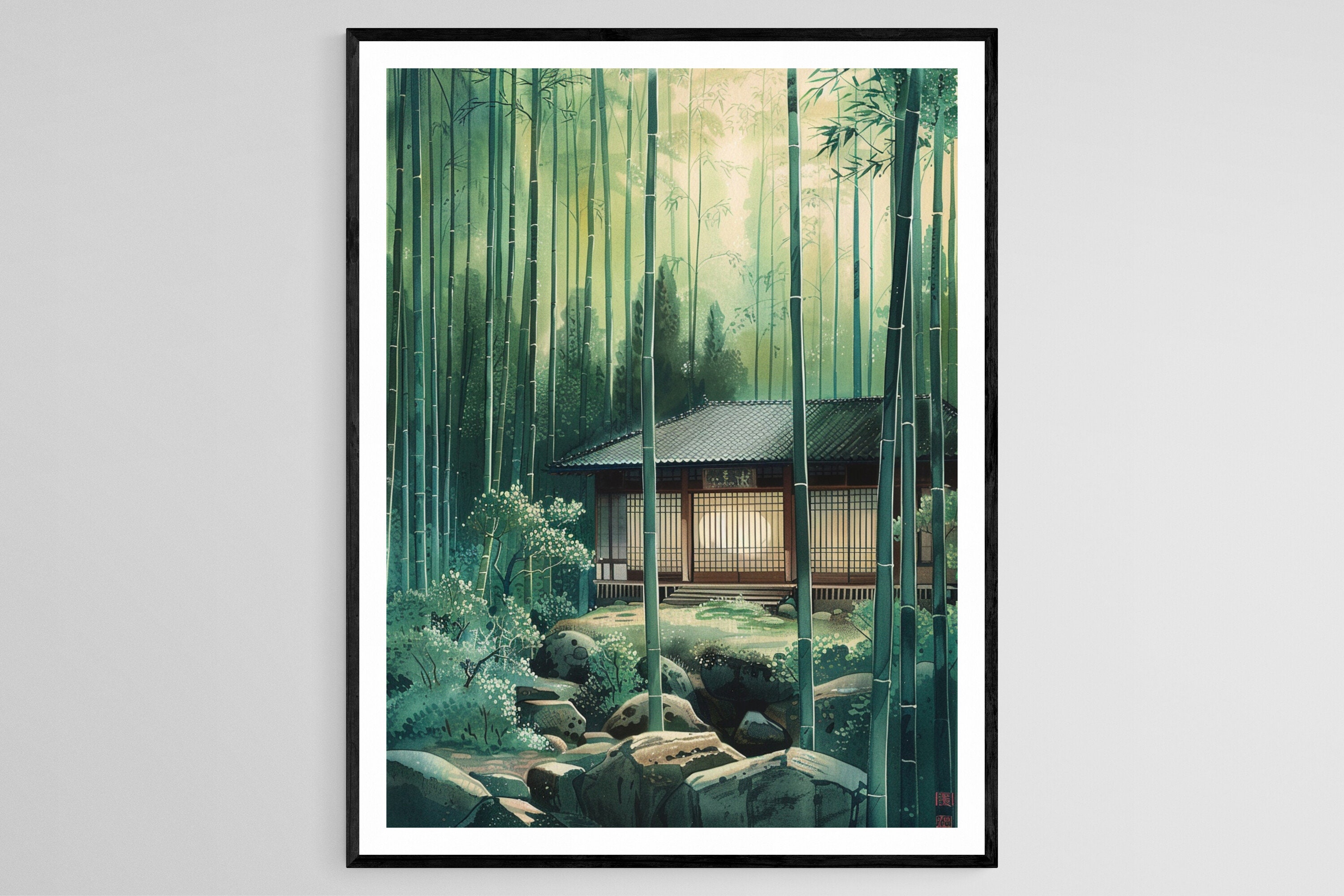 伝統的な茶室を囲む竹林 ― 吉田俊作 静謐な自然アート - Etsy 日本