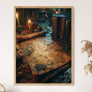 Carte au trésor pirates pour enfants - Carte détaillée de l'heure du jeu pour un plaisir imaginatif