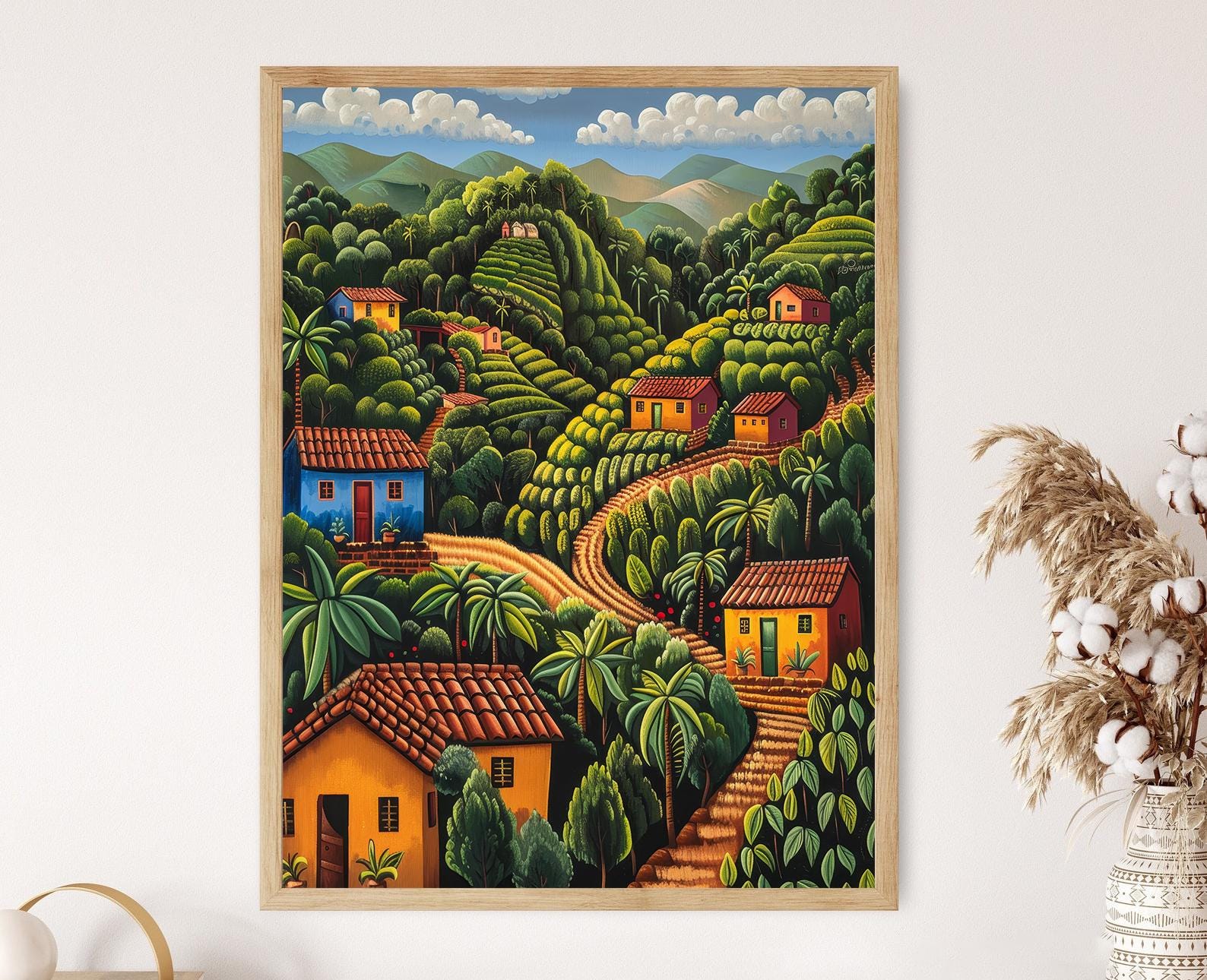 葉　祥明 (Painting) 20/300 Ahuachapán Coffee Plantation Print, El Salvadorian Nature Art