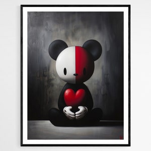 Impresión de ilustración de oso de peluche, arte caprichoso de la pared de la guardería, perfecto para la decoración de la habitación de los niños, regalo único de baby shower