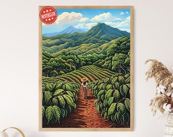 葉　祥明 (Painting) 20/300 Ahuachapán Coffee Plantation Print, El Salvadorian Nature Art
