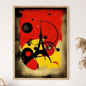 Paris | Inspired by Joan Miro Surreal Artwork, Vibrant Gallery Quality Print, Perfect for Home Decorating, Thoughtful Art Enthusiast Gift