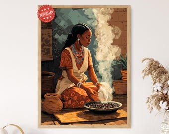 Ethiopian Coffee Ceremony Art Print: Bunna Tradition, Habesha Cultural Decor