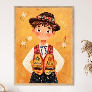 Polish Boy in Folk Costume Fine Print