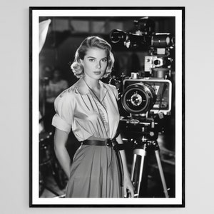 Grace Kelly Poster, Schwarz Weißer Hollywood Print