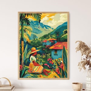 Kolumbien Kaffee Region Poster, authentische Reise