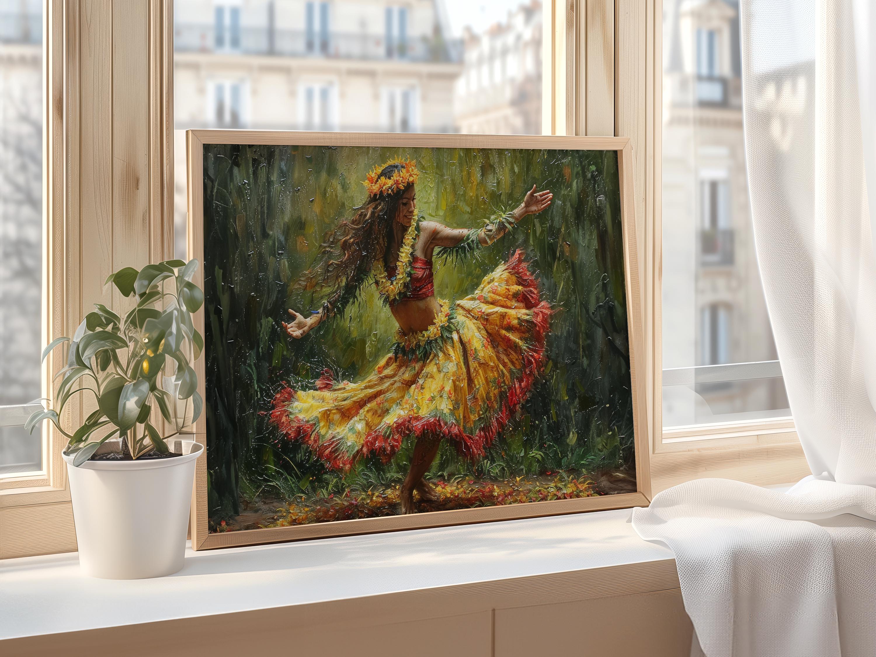 ハワイの伝統の優美さをとらえた、優美なフラダンスアート - Etsy 日本