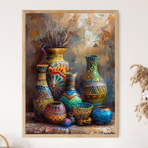 Peinture traditionnelle de poterie africaine, impression sur céramique d&#39;art populaire