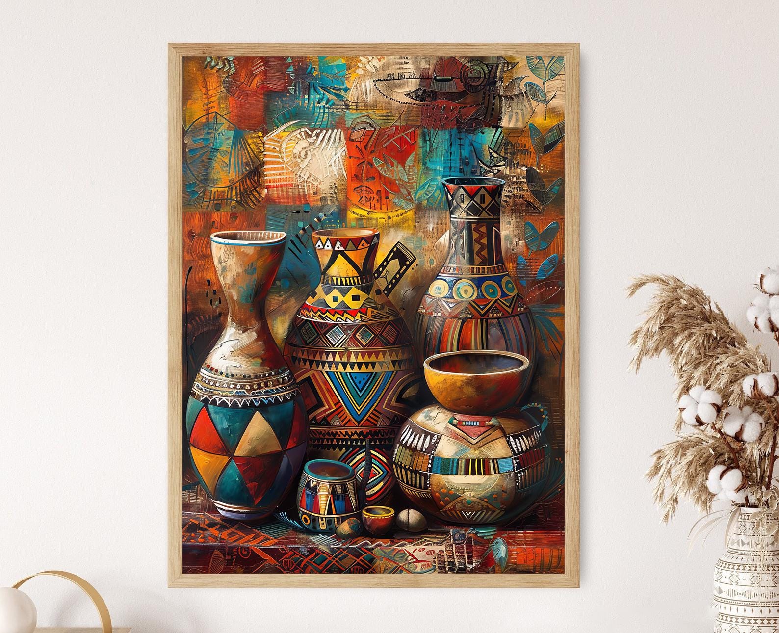 Colorful African Ceramic Pottery, Traditional Art Print - Etsy